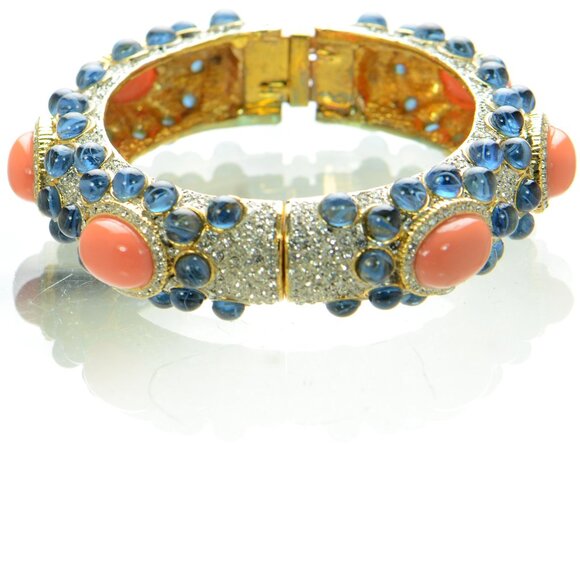 Vintage Kenneth Jay Lane KJL Cabochon Crystal Bracelet - Picture 5 of 6